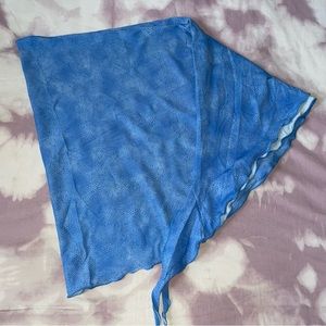 Women’s Soft Blue Printed Triangle Sarong/Cover Up Fabric